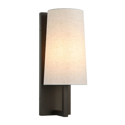 Bronze Wall Sconce wih Linen Fabric Shade for Bedroom Hallway Living Room XB-W401-DB