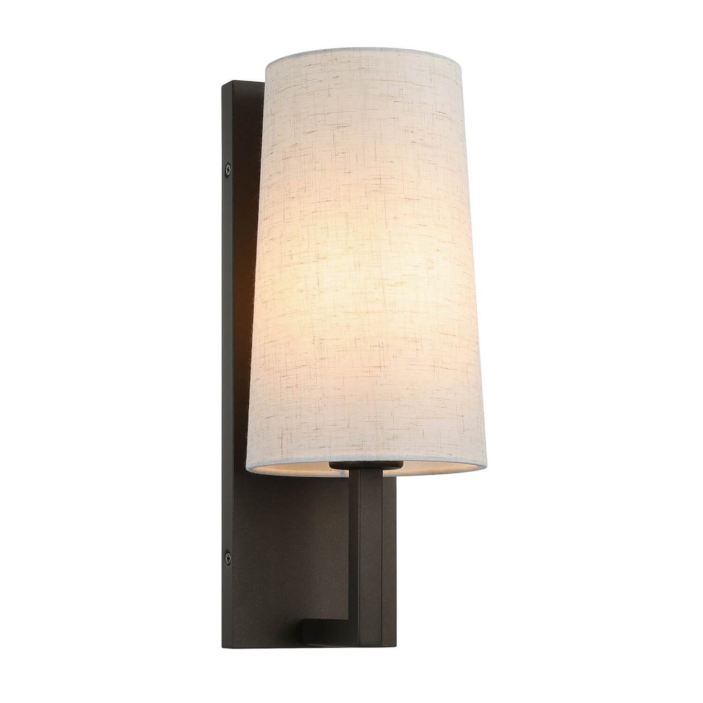 Bronze Wall Sconce wih Linen Fabric Shade for Bedroom Hallway Living Room XB-W401-DB