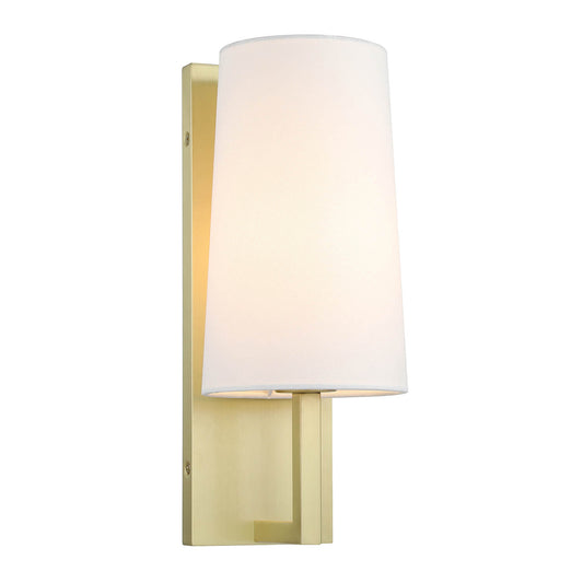 Brass Sconce Light with Cone Fabric Shade Industrial Vintage Wall Light Fixture XB-W401-SB