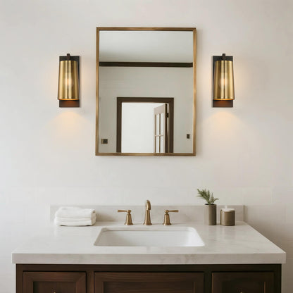 Industrial Bronze & Brass Sconces Wall Light Fixtures with Metal Shade XB-W406-BS