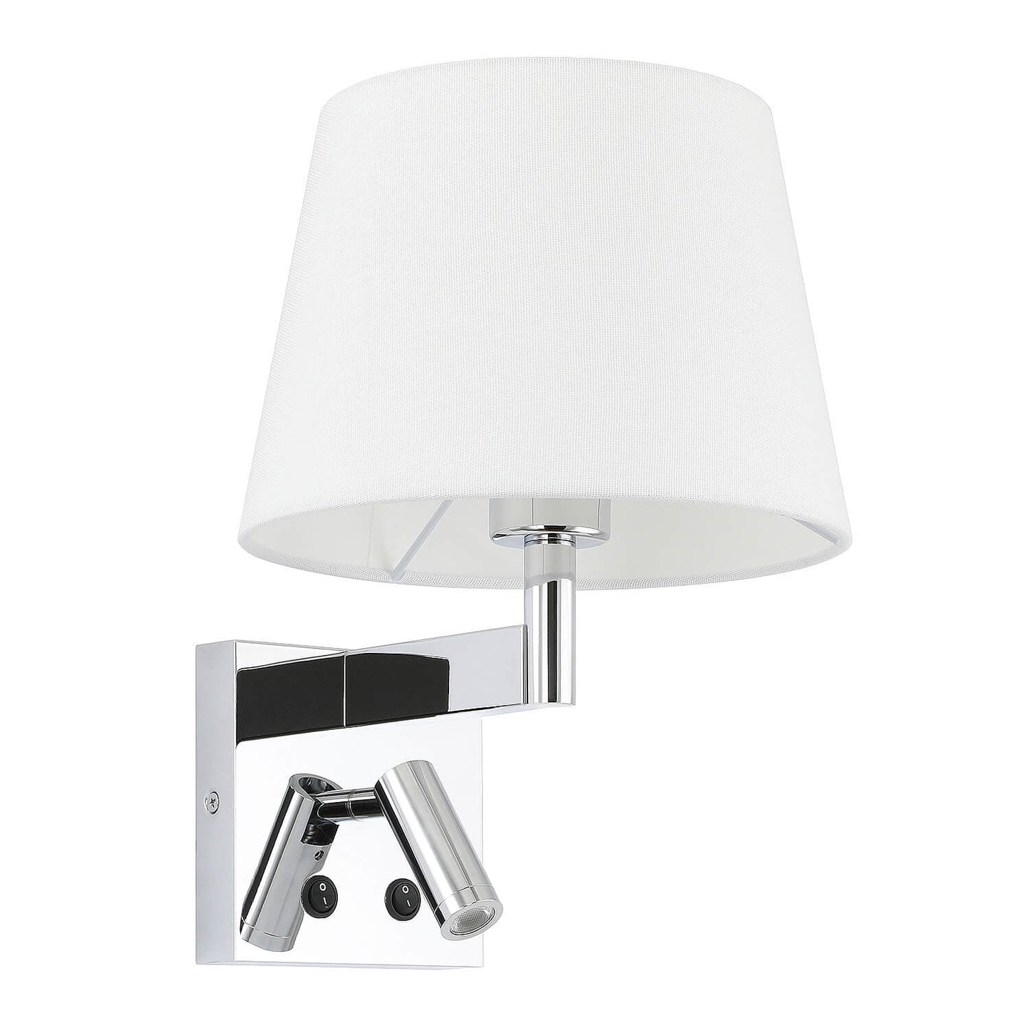 Hardwired Wall Sconce with LED Reading Light, Chrome | Bedroom Wall Lamp XB-W468-LED-CH