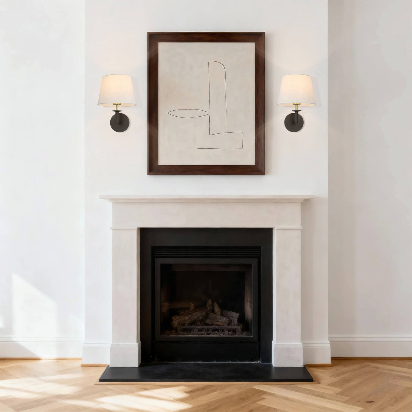 1 Light Wall Sconce Fixtures with Linen Fabric Shade for Bedroom Entry Living Room XB-W490-DBS