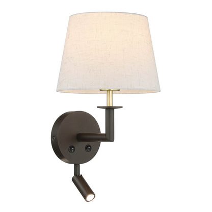 Classic Headboard Hardwired Wall Light with LED Integrated Reading Light in Dark Bronze XB-W490-LED-DBS
