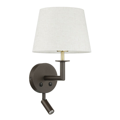 Classic Headboard Hardwired Wall Light with LED Integrated Reading Light in Dark Bronze XB-W490-LED-DBS